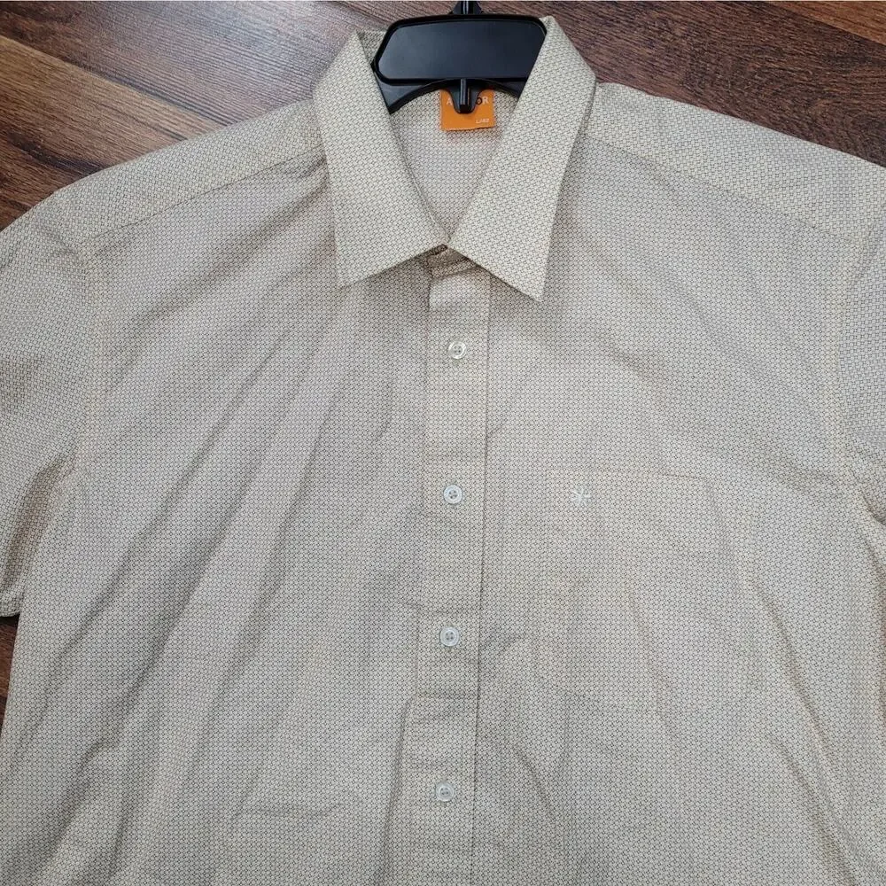 The Aviator Large Short Sleeve‎ Shirt Men's Casual Dress Diamond Pattern - Picture 3 of 8